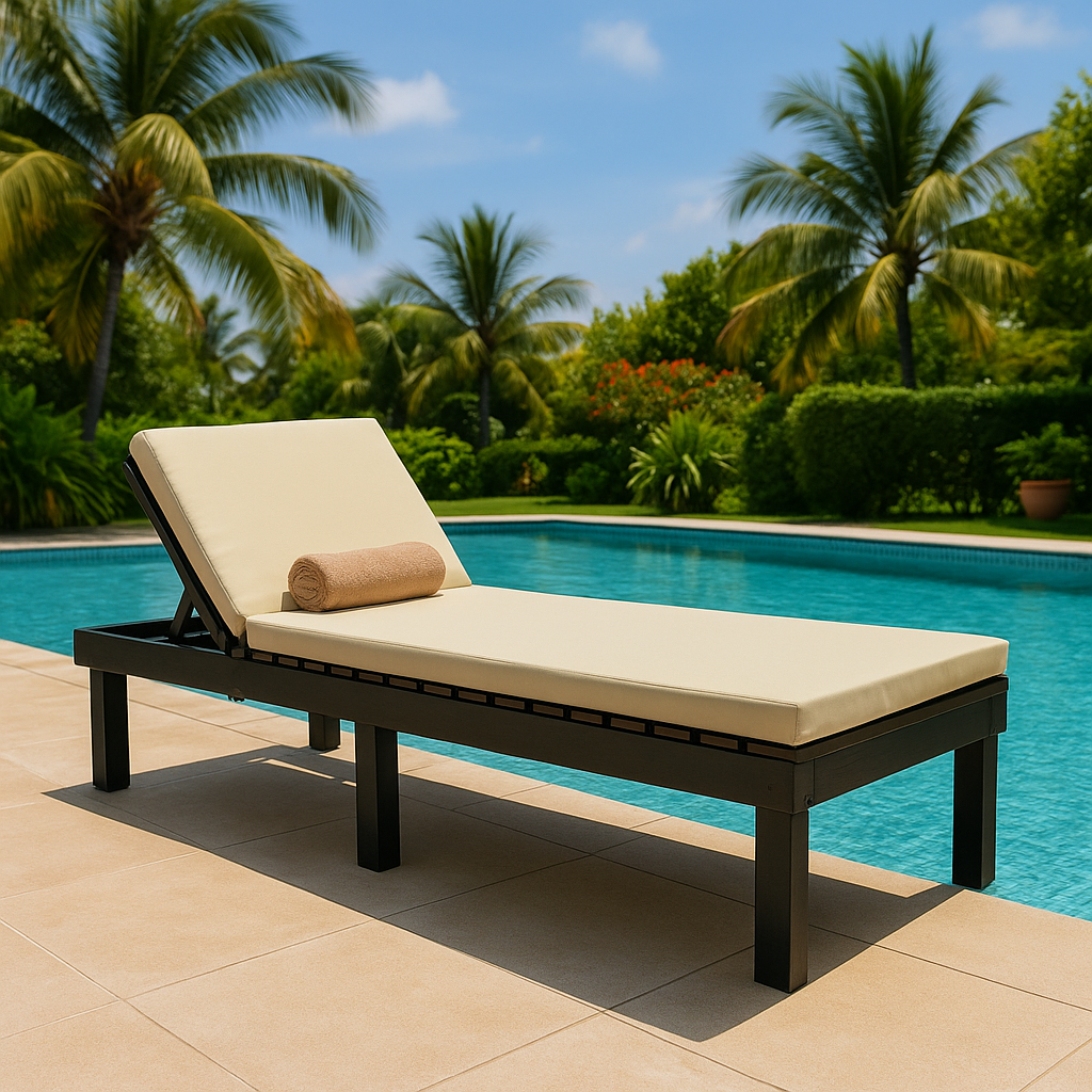 Sunlounger near a pool