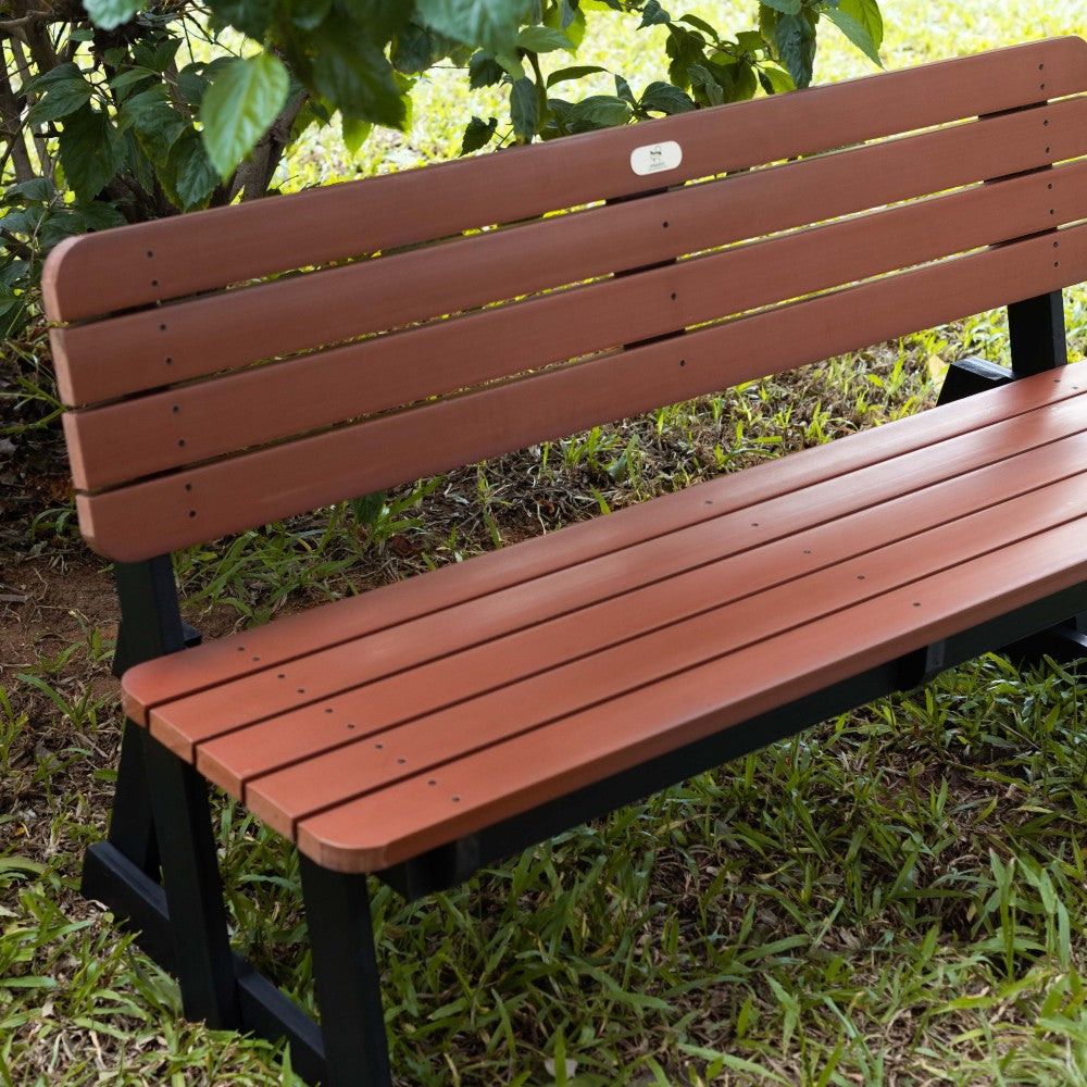 Outdoor Bench with Backrest 3-Seater