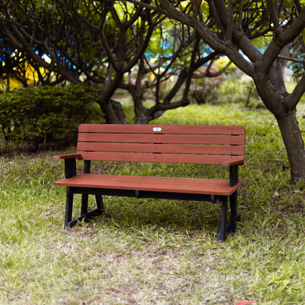 Outdoor Bench with Backrest &Arm rest