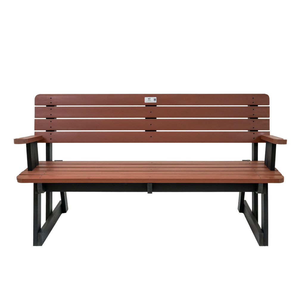 Outdoor Bench with Backrest &Arm rest