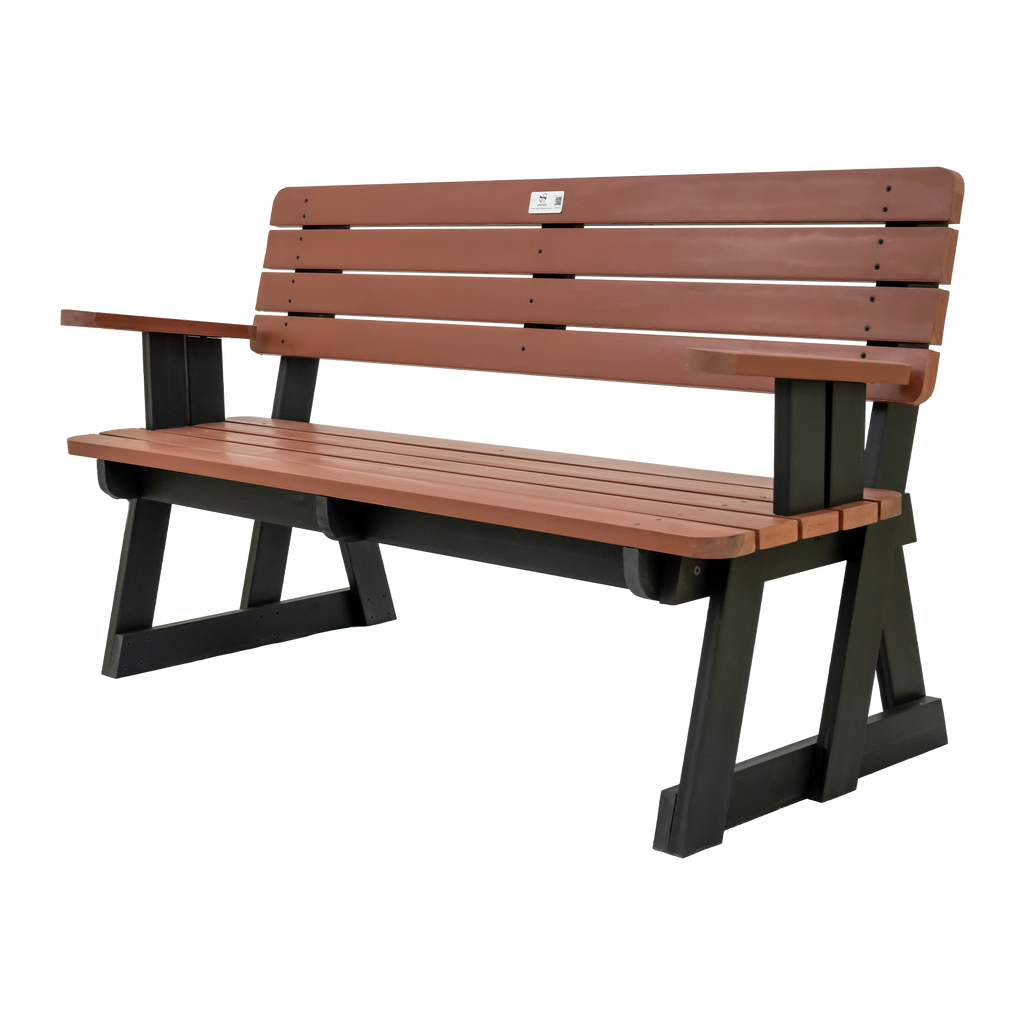 Outdoor Bench with Backrest &Arm rest