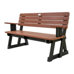 Outdoor Bench with Backrest &Arm rest